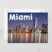 Miami Skyline At Night, Miami Florida, USA Postkarte (Vorne/Hinten)