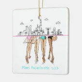 Miami Skyline Bachelorette Bikini Custom Keepsake Keramikornament (Links)