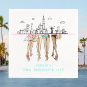 Miami Skyline Bachelorette Bikini Custom  Serviette