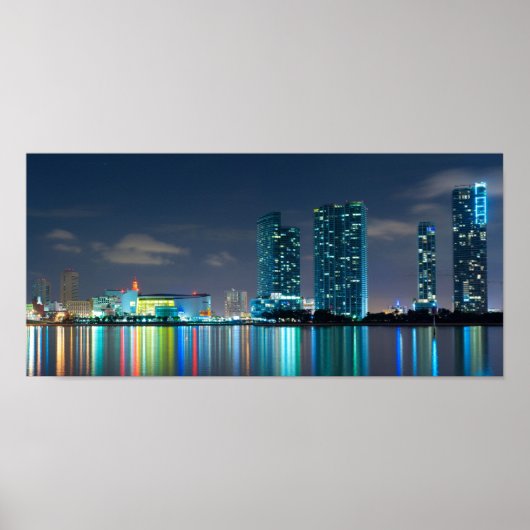 Miami Skyline bei dusk Poster (Vorne)