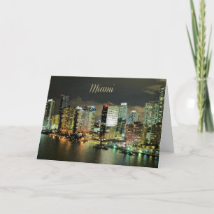 Miami-Skyline bei Nacht Karte