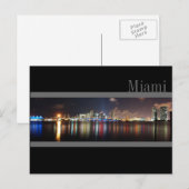 Miami Skyline bei Night Panorama Foto - Postkarte (Vorne/Hinten)