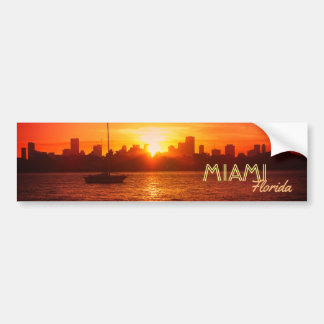 Miami Skyline bei Sunset Autoaufkleber
