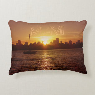 Miami Skyline bei Sunset Dekokissen