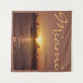 Miami Skyline bei Sunset ohne Text Wandteppich (Vorderseite (Horizontal))