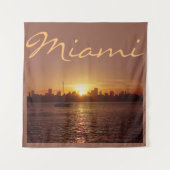 Miami Skyline bei Sunset ohne Text Wandteppich (Vorderseite)