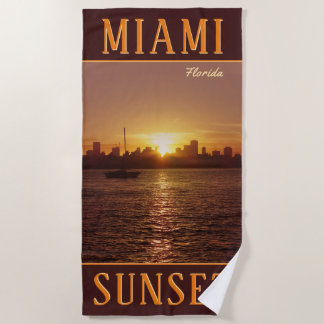 Miami Skyline bei Sunset Strandtuch