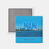 Miami Skyline (benutzerdefinierbar) Magnet (Vorderseite/Rückseite)