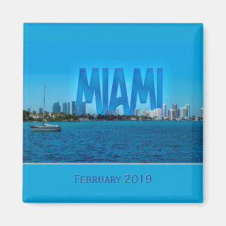 Miami Skyline (benutzerdefinierbar) Magnet