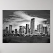 Miami Skyline Charcoal Poster (Vorne)