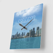 Miami Skyline Clock Quadratische Wanduhr (Winkel)