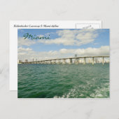 Miami Skyline durch Rickenbacker Causeway Postkarte (Vorne/Hinten)