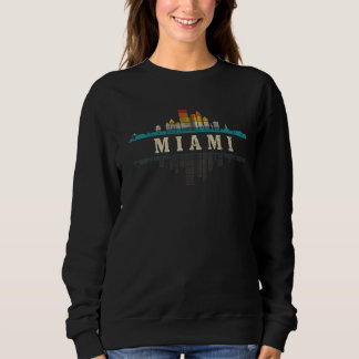 Miami Skyline Florida Fl Vintag Pride Retro Sweatshirt