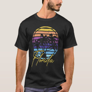 Miami Skyline Florida Palmen Beach Sunset Funn T-Shirt