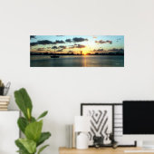 Miami Skyline, Florida Sunset Boat Poster (Heimbüro)