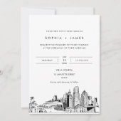 Miami Skyline Hochzeitseinladung mit Foto Einladung (Vorderseite)