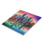 Miami-Skyline-Kunst Fliese (Seite)