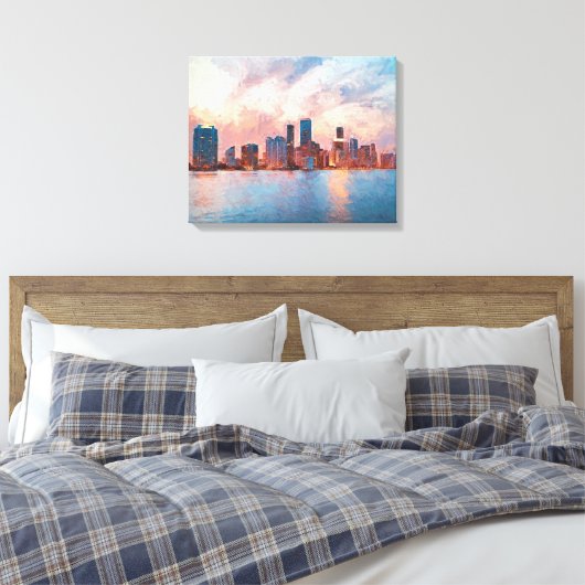 Miami Skyline Leinwanddruck (Insitu (Schlafzimmer))