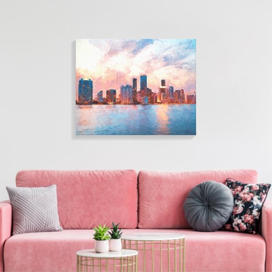 Miami Skyline Leinwanddruck (Insitu (Wohnzimmer))