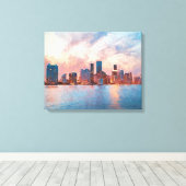 Miami Skyline Leinwanddruck (Insitu (Holzboden))