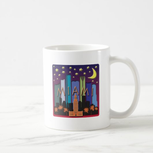 Miami-Skyline-Mega- Farbe Kaffeetasse (Rechts)