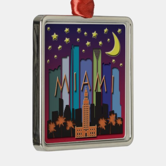 Miami-Skyline-Mega- Farbe Ornament Aus Metall (Rechts)