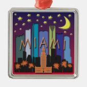 Miami-Skyline-Mega- Farbe Ornament Aus Metall (Vorne)