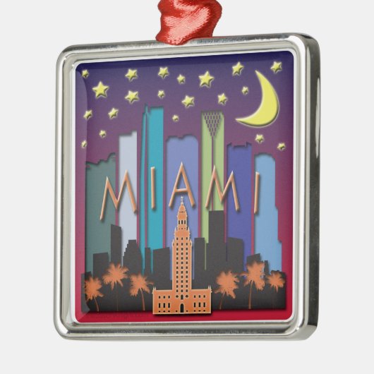 Miami-Skyline-Mega- Farbe Ornament Aus Metall (Links)