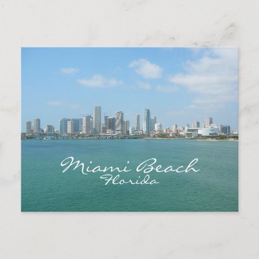 Miami Skyline, Miami Beach, Florida Postkarte (Vorderseite)