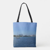 Miami Skyline (mit/aus anpassbarem Text) Tasche (Rückseite)