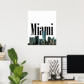 Miami Skyline mit Miami im Sky Poster (Heimbüro)