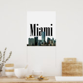 Miami Skyline mit Miami im Sky Poster (Küche)