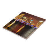 Miami-Skyline nachts, Florida Fliese (Seite)