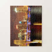Miami-Skyline nachts, Florida Puzzle (Vertikal)