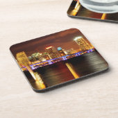 Miami-Skyline nachts, Florida Untersetzer (Linke Seite)