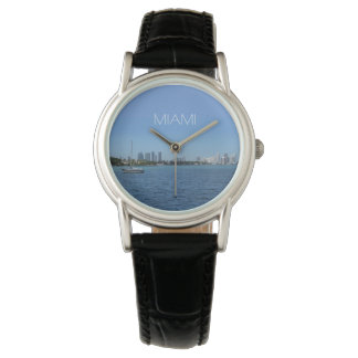 Miami Skyline ohne Text Armbanduhr