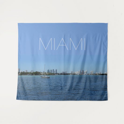 Miami Skyline ohne Text Wandteppich (Vorderseite (Horizontal))