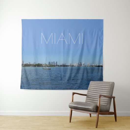 Miami Skyline ohne Text Wandteppich (Beispiel (Horizontal))