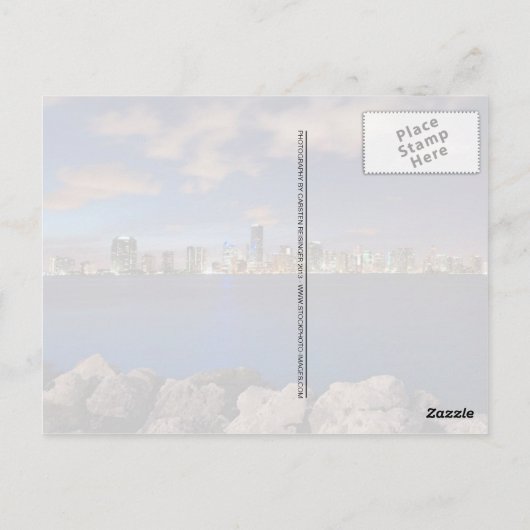 Miami Skyline Panorama Postkarte (Rückseite)