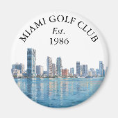 Miami-Skyline personalisierter Golfschlägername Magnet (Vorne)