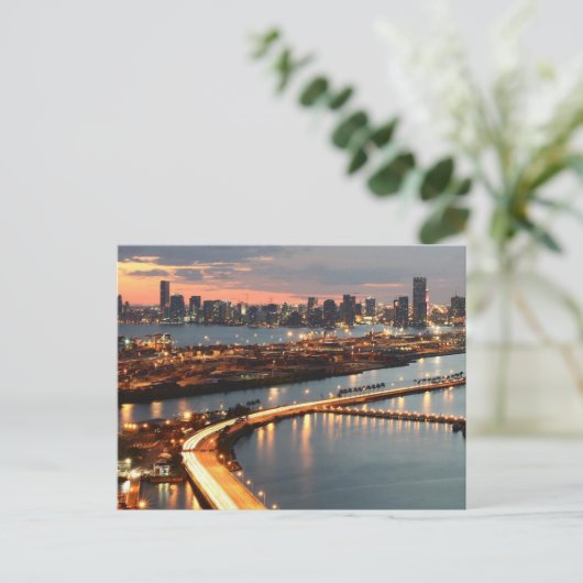 Miami Skyline Postkarte (Stehend Vorderseite)