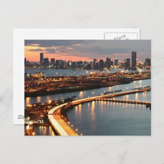 Miami Skyline Postkarte (Vorne/Hinten)