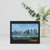 Miami Skyline Postkarte (Stehend Vorderseite)