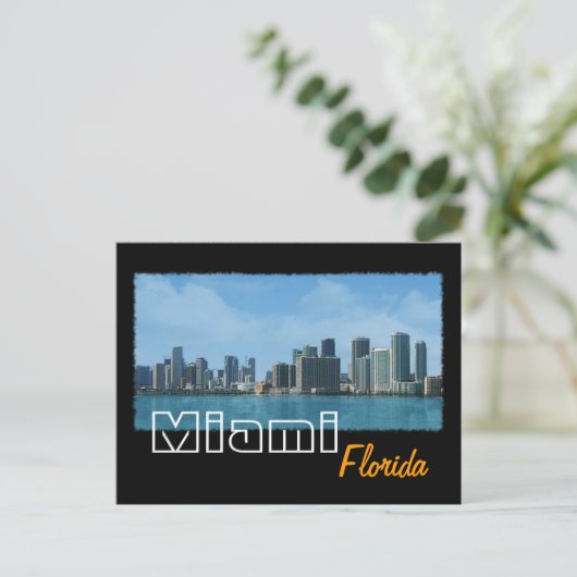 Miami Skyline Postkarte (Stehend Vorderseite)