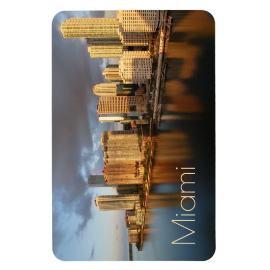 Miami Skyline, Reflexion Magnet (Vertikal)