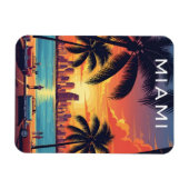 Miami-Skyline-Sonnenuntergang Magnet (Horizontal)