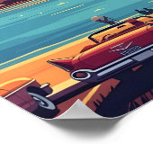 Miami-Skyline-Sonnenuntergang Poster (Ecke)