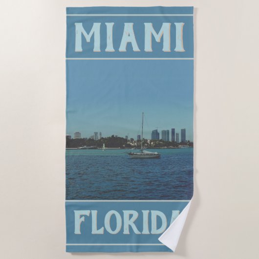 Miami Skyline Strandtuch (Vorderseite)