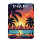 Miami Skyline Sunset Magnet (Vertikal)
