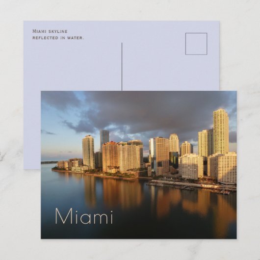Miami Skyline und Reflektion Postkarte (Vorne/Hinten)